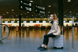 traveler wearing mask