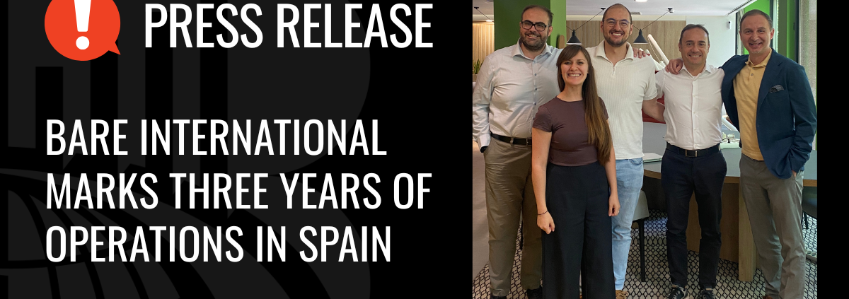 The BARE International Spain team in Madrid celebrating three years of operations and growth in customer experience research across Spain and the Mediterranean region.